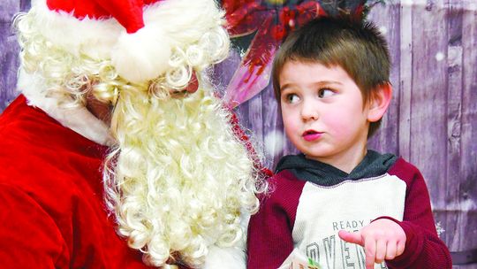 Telling Santa what they want for Christmas