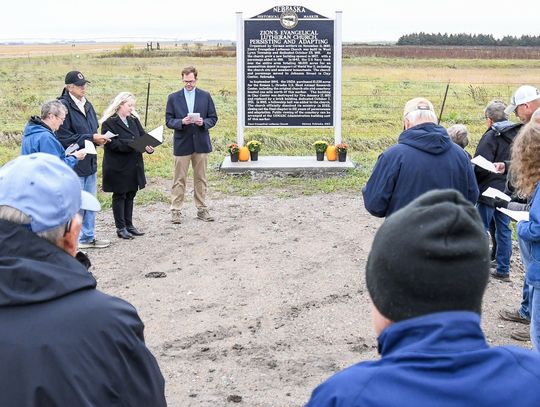 Dedicating the Clay Center Zion Lutheran Church historical marker