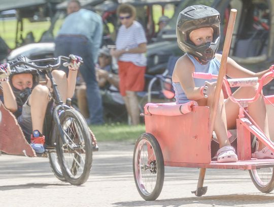 Racing down Deweese Main Street