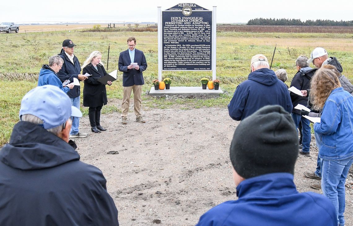 Dedicating the Clay Center Zion Lutheran Church historical marker Dedicating the Clay Center Zion Lutheran Church historical marker