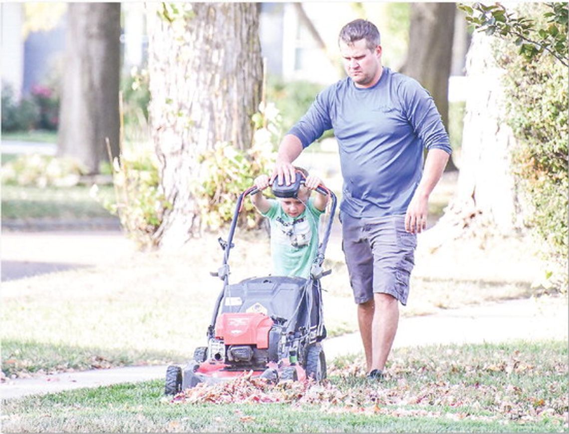 Fall yard work the father and son way