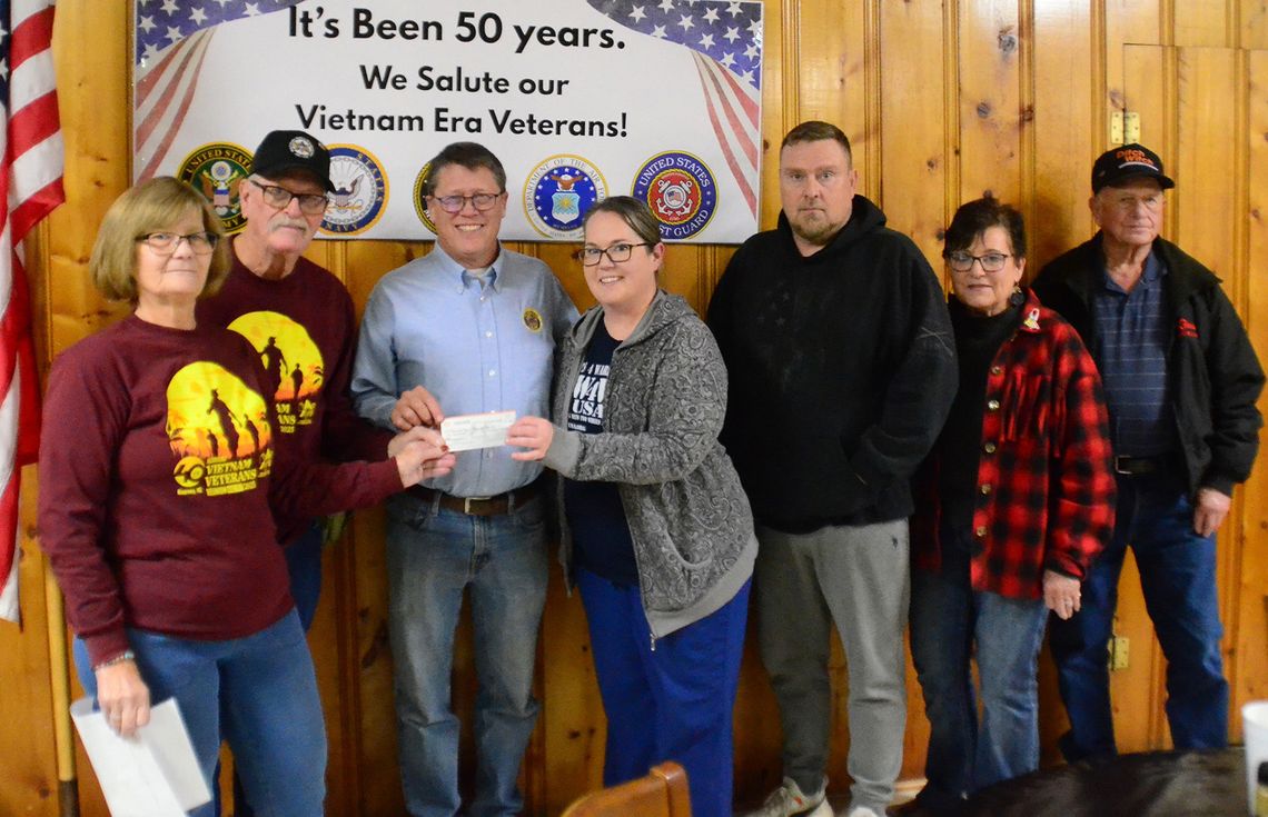NE Vietnam Veteran Reunion Committee present check to Fairfield Legion