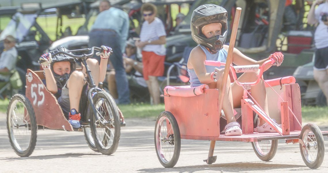 Racing down Deweese Main Street