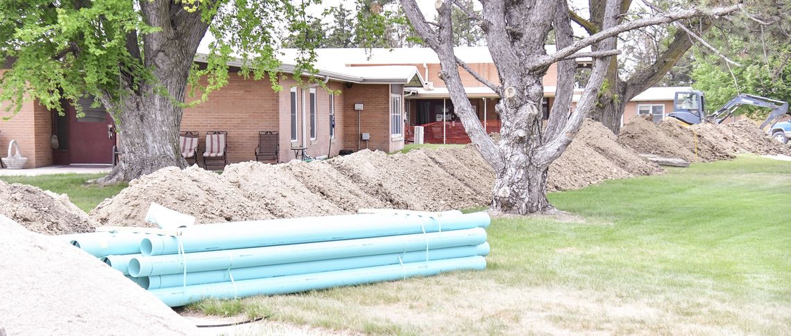 SCH sewer line progress is underway SCH sewer line progress is underway